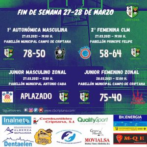 Victoria de los tres equipos del Baloncesto Criptana en una nueva jornada de liga