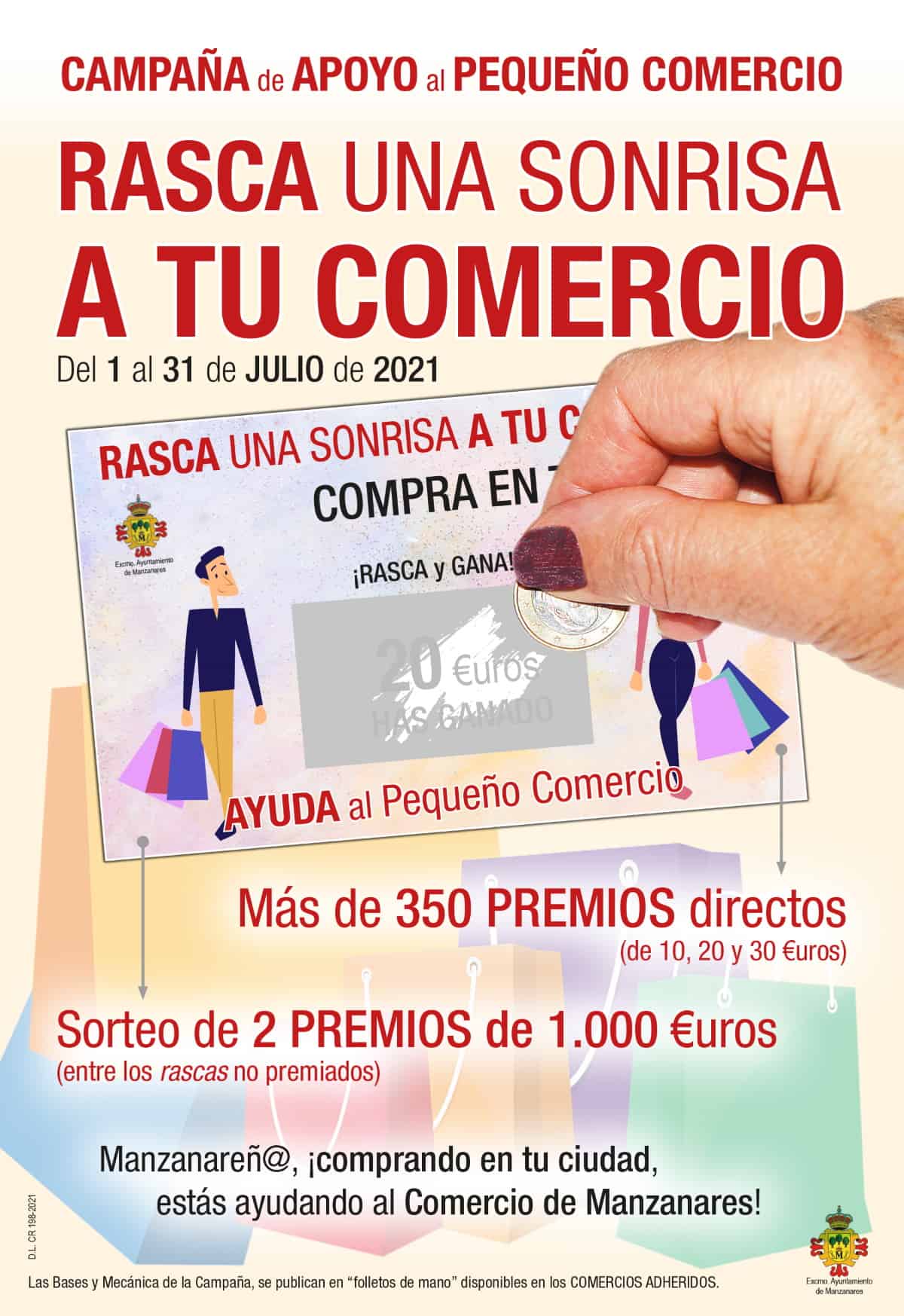 Campaña ‘Rasca una sonrisa a tu comercio’ repartirá 8.000 euros en premios en Manzanares