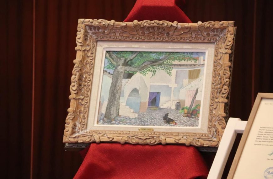 ‘Patio manchego’, un óleo sobre cartón que Rafael Botí pintó en 1938 ha sido donado a Manzanares