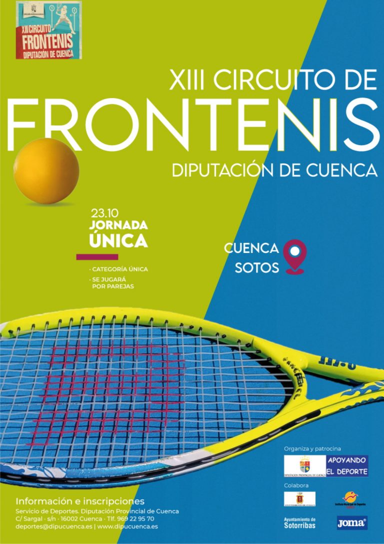El XIII Circuito de Frontenis Diputación de Cuenca tendrá lugar el 23 de octubre El XIII Circuito de Frontenis Diputación de Cuenca tendrá lugar el 23 de octubre
