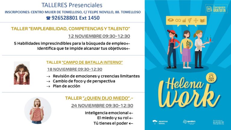 Actividades programadas para noviembre por el área laboral del Centro de la Mujer de Tomelloso