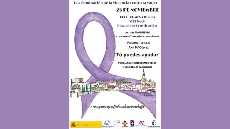Programación para conmemorar el 25N en la Plaza de la Constitución de Manzanares este jueves Programación para conmemorar el 25N en la Plaza de la Constitución de Manzanares este jueves