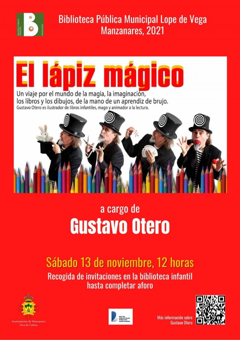 “El lápiz mágico” el sábado 14 de noviembre en la Biblioteca Municipal “Lope de Vega” de Manzanares