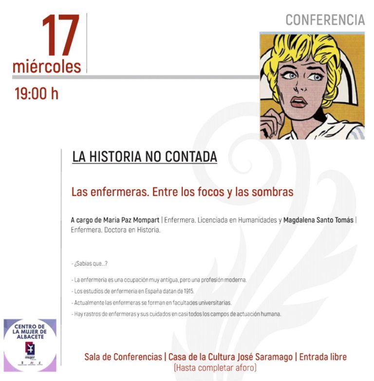 Conferencia “Las enfermeras. Entre los focos y las sombras” el 17 de noviembre en la Casa de la Cultura José Saramago de Albacete