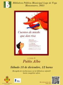 “Cuentos de miedo que dan risa” en la Biblioteca “Lope de Vega” de Manzanares el 18 de diciembre