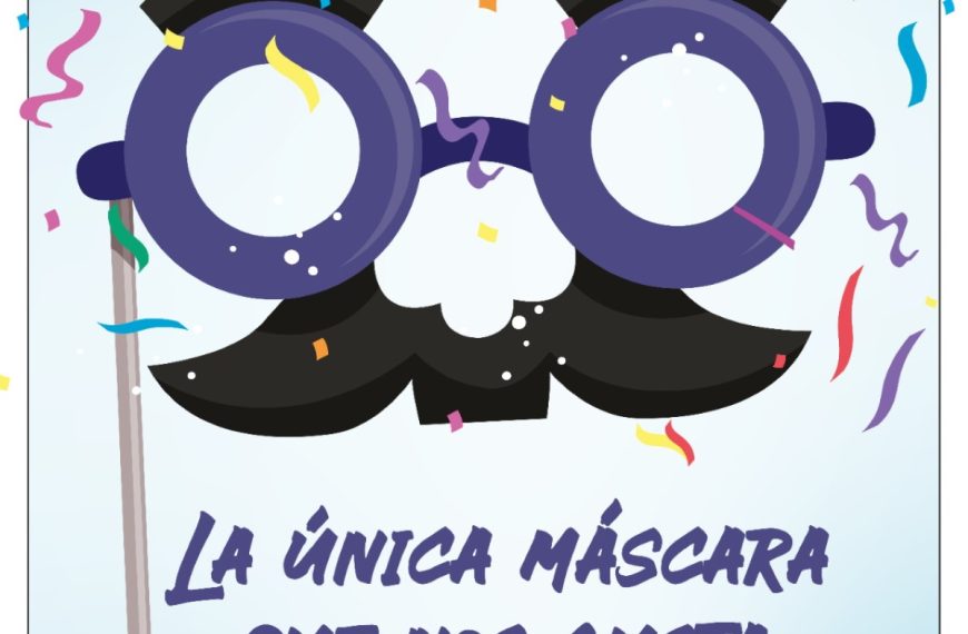 “La única máscara que nos gusta” es el lema del cartel oficial del Carnaval de Puertollano 2022