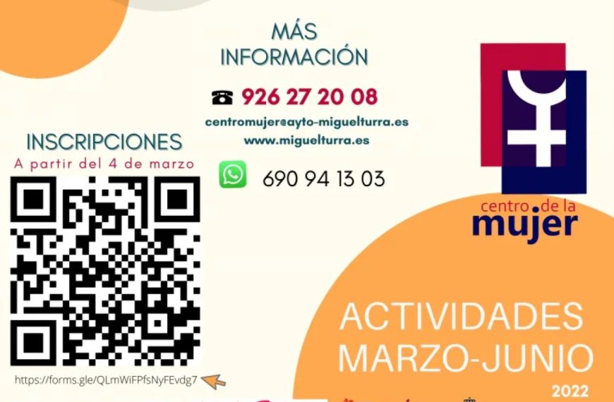 Actividades para el segundo trimestre del año del Centro de la Mujer de Miguelturra