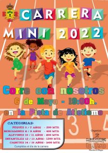 Carrera Mini el 6 de mayo para niños y niñas entre 5 y 15 años previo a la 10K Manzanares