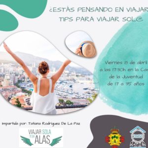 Charla “Viajar sola te da alas” este viernes 8 de abril en la Casa de la Juventud de Manzanares