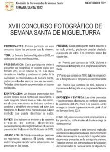 XVIII Concurso Fotográfico de Semana Santa 2022 de Miguelturra