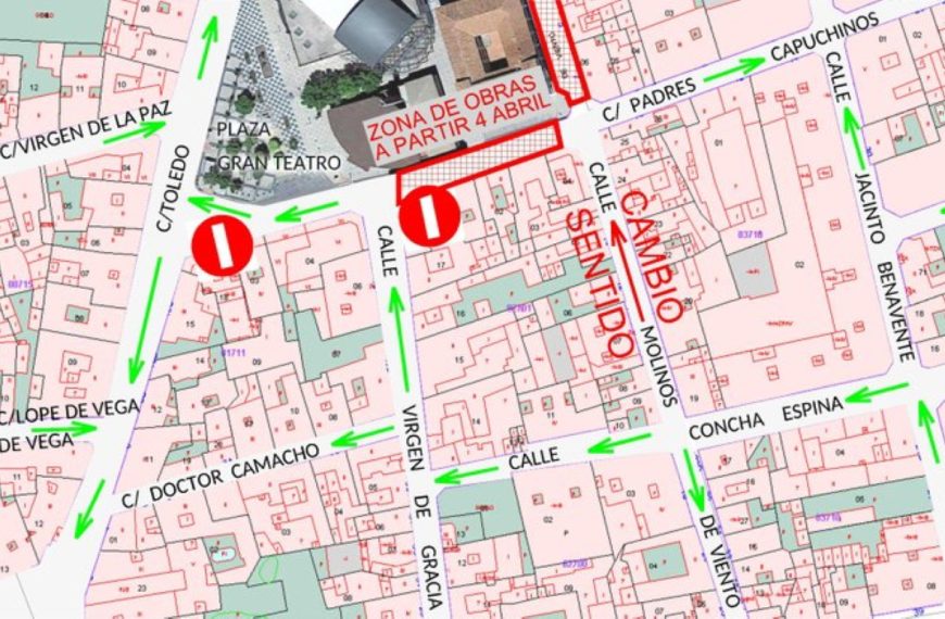 Corte de calle en calle Molinos de Viento de Manzanares a partir del lunes 4 de abril