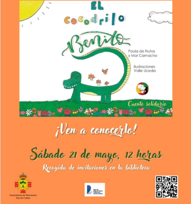 “El cocodrilo Benito” para público familiar este 21 de mayo en la Biblioteca Municipal de Manzanares ¡recoge tu invitación!