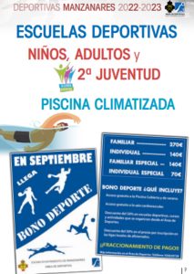 El bono del deporte del área de Deportes del ayuntamiento de Manzanares llega en septiembre