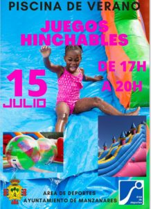 Juegos hinchables en la piscina de verano de Manzanares este 15 de julio de 17 a 20 horas