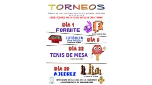 Torneos de Fortnite, futbolín, tenis de mesa y ajedrez a partir del 1 de agosto en la Casa de la Juventud de Manzanares