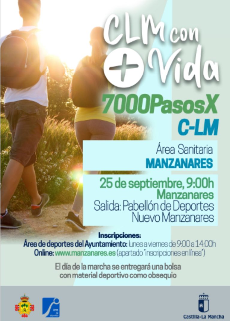 Caminata 7000 pasos “Manzanares 2022” el 25 de septiembre a las 9 horas en Manzanares ¡participa!