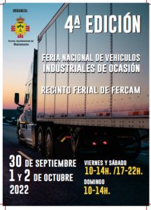 4a Feria Nacional de Vehículos Industriales de Ocasión en el Fercam en Manzanares el 30 de septiembre 1 y 2 de octubre