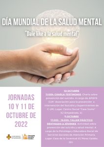 Jornadas de prevención del suicidio ha organizado la concejalía de Servicios Sociales de Manzanares por el Día de la Mundial de la Salud Mental