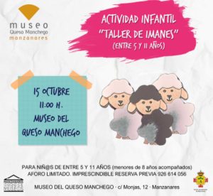 Taller de imanes para niños entre 5 y 11 años en el Museo del Queso de Manzanares el 15 de octubre