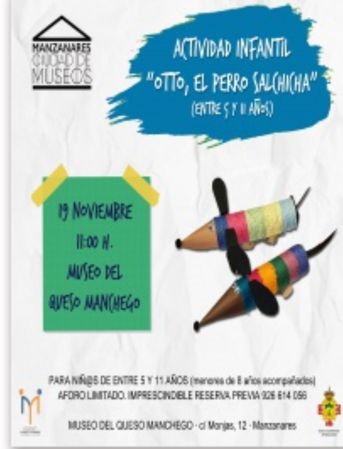 Actividad infantil gratuita “Otto el perro salchicha” en el Museo del Queso Manchego de Manzanares el 19 de noviembre