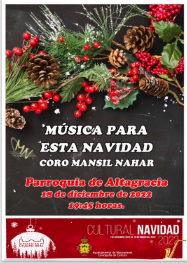 Coro Mansil Nahar “Música para esta Navidad” el 18 de diciembre en la Parroquia de Altagracia de Manzanares