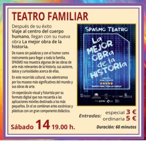 “La mejor obra de la historia”  el sábado 14 de enero en el Gran Teatro de Manzanares