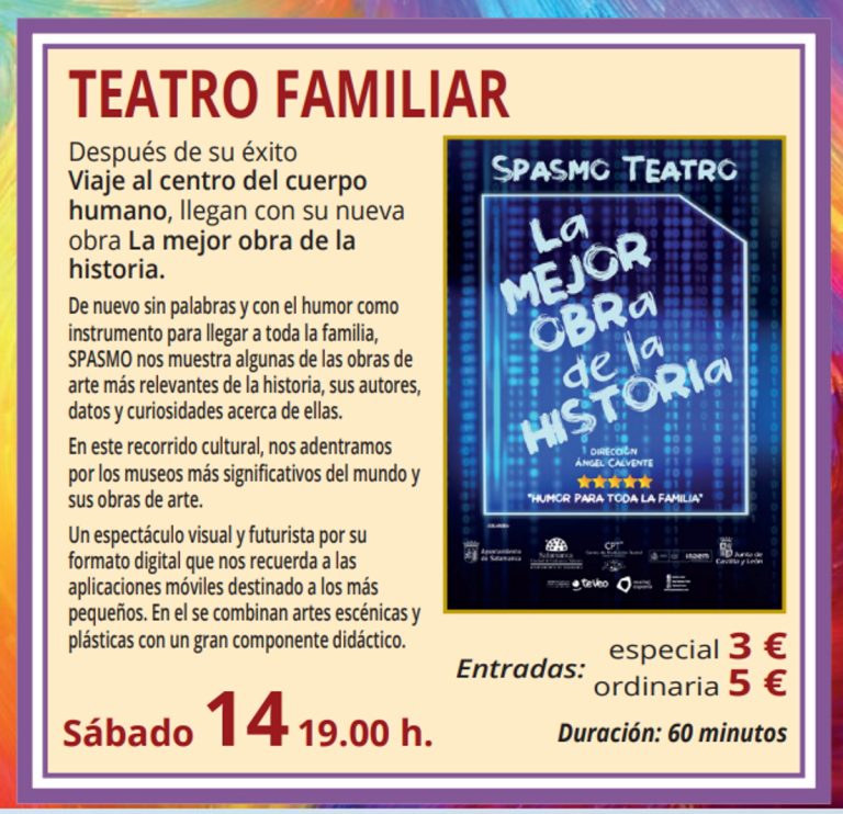 “La mejor obra de la historia”  el sábado 14 de enero en el Gran Teatro de Manzanares