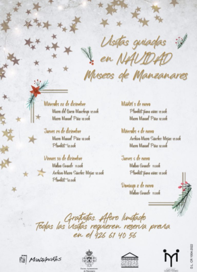 Visitas guiadas gratuitas a museos de Manzanares durante Navidad y enero 2023 con reserva previa