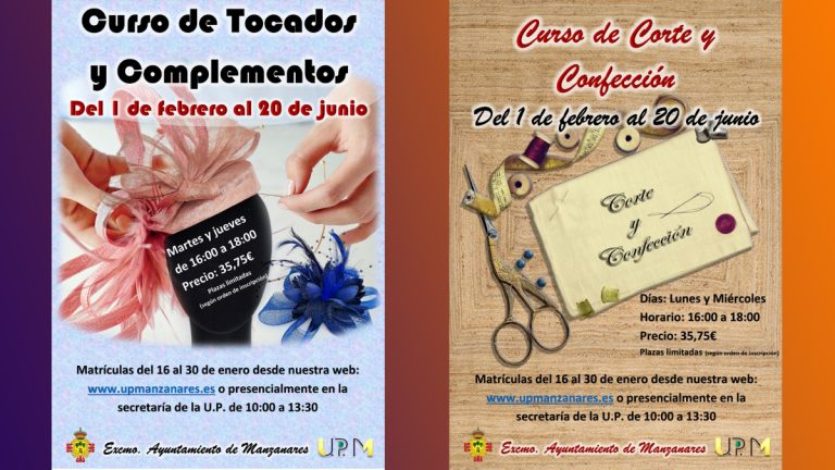 Curso de corte y confección y un curso de tocados y complementos dentro de las novedades de la Universidad Popular de Manzanares