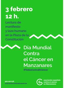 Este fin de semana se celebrarán varios actos para apoyar a la AECC en Manzanares por el Día Mundial Contra el Cáncer el 4 de febrero
