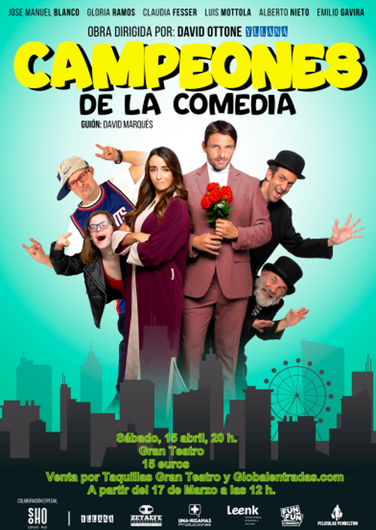 “Campeones de la Comedia” el sábado 15 de abril en el Gran Teatro de Manzanares a las 20 horas