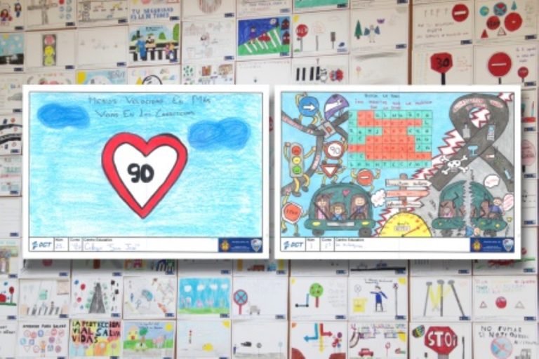 Ganadores del concurso de dibujo de las IX Jornadas de Educación Vial y exposición de los 377 trabajos presentados en la biblioteca de Manzanares