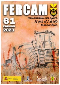 El cartel anunciador de la  Feria Nacional del Campo en Manzanares del 28 de junio al 2 de julio con más de  200 expositores