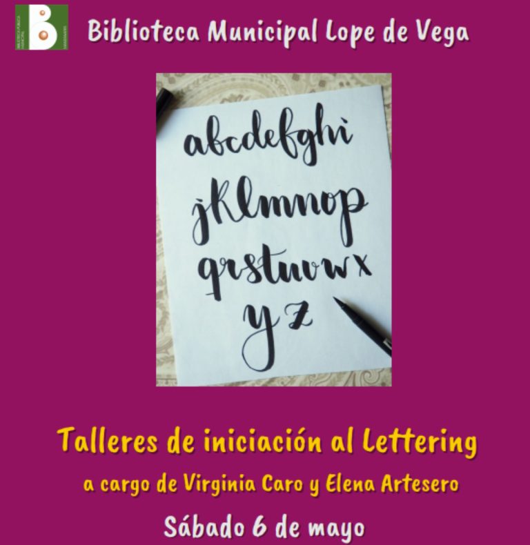 Taller de iniciación al Lettering para niños y niñas de 9 a 12 años el 6 de mayo en la Biblioteca “Lope de Vega” de Manzanares