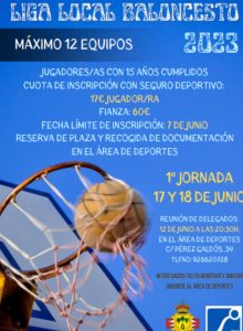 Liga local de baloncesto de Manzanares con inscripción abierta hasta el 7 de junio de 2023