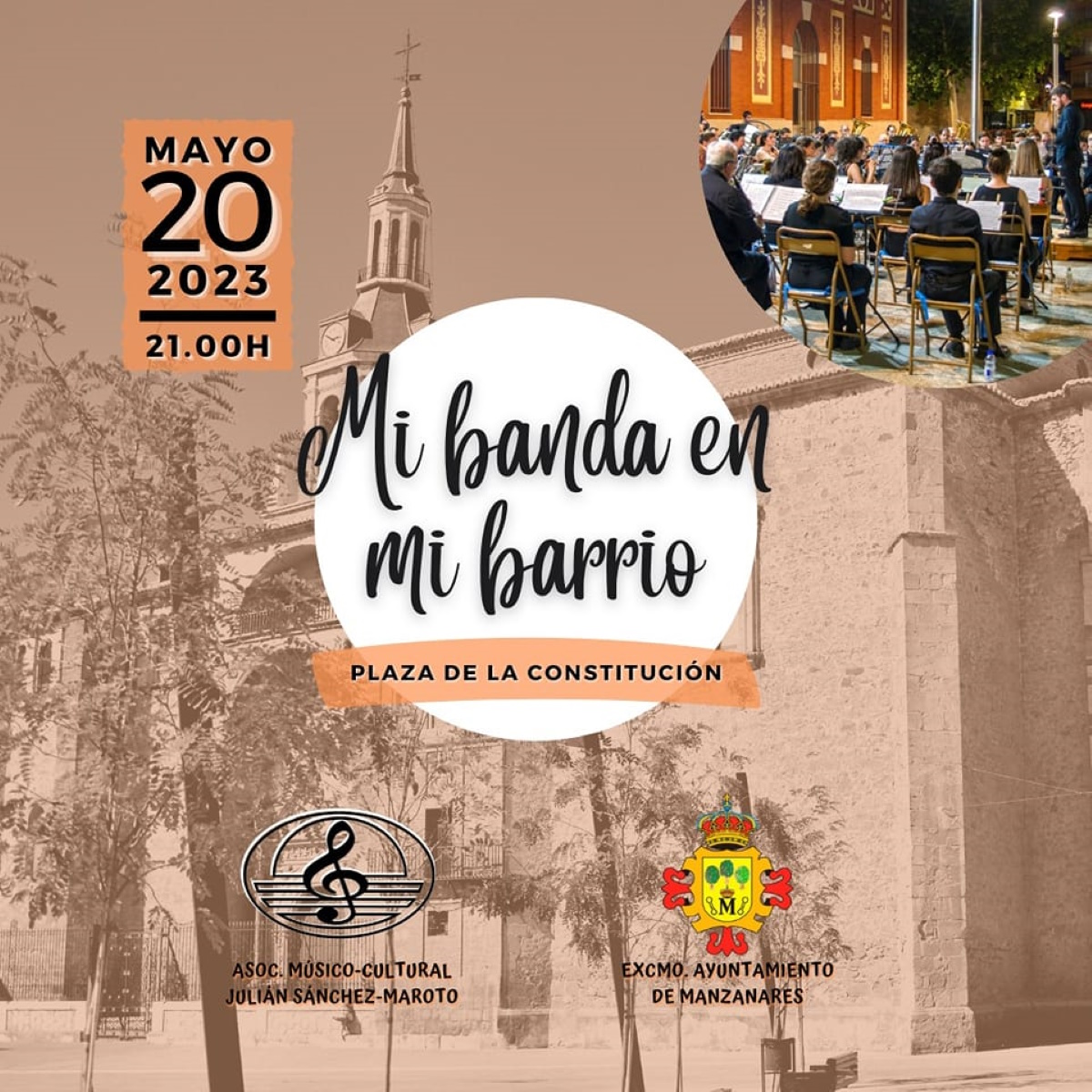 El ciclo de conciertos “Mi banda en mi barrio” de la programación anual de la AMC Julián Sánchez Maroto de Manzanares inicia el 20 de mayo