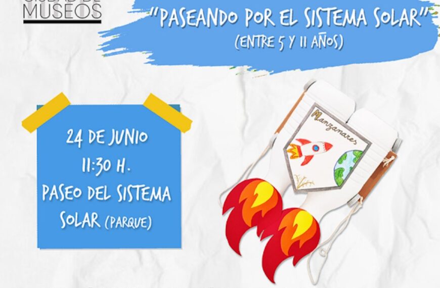 Paseando por el Sistema Solar para niños entre 5 y 11 años el 24 de junio en el Parque Julián Gómez-Cambronero de Manzanares