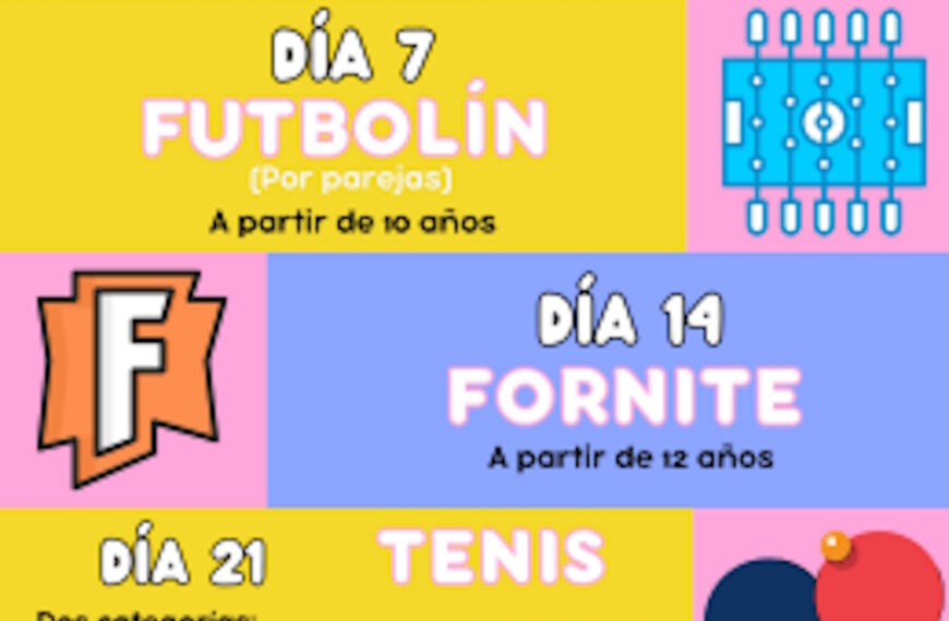 Torneos del mes de agosto de la Casa de Juventud de Manzanares todos los lunes desde las 11:30 h