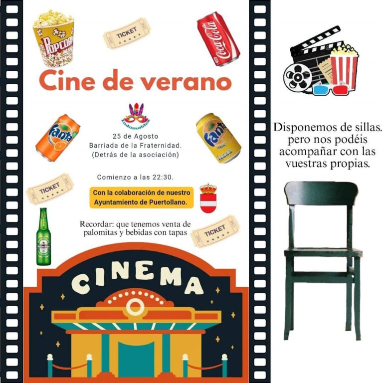 Cine de verano con entrada libre este viernes 25 de agosto en plaza de Fraternidad de Puertollano