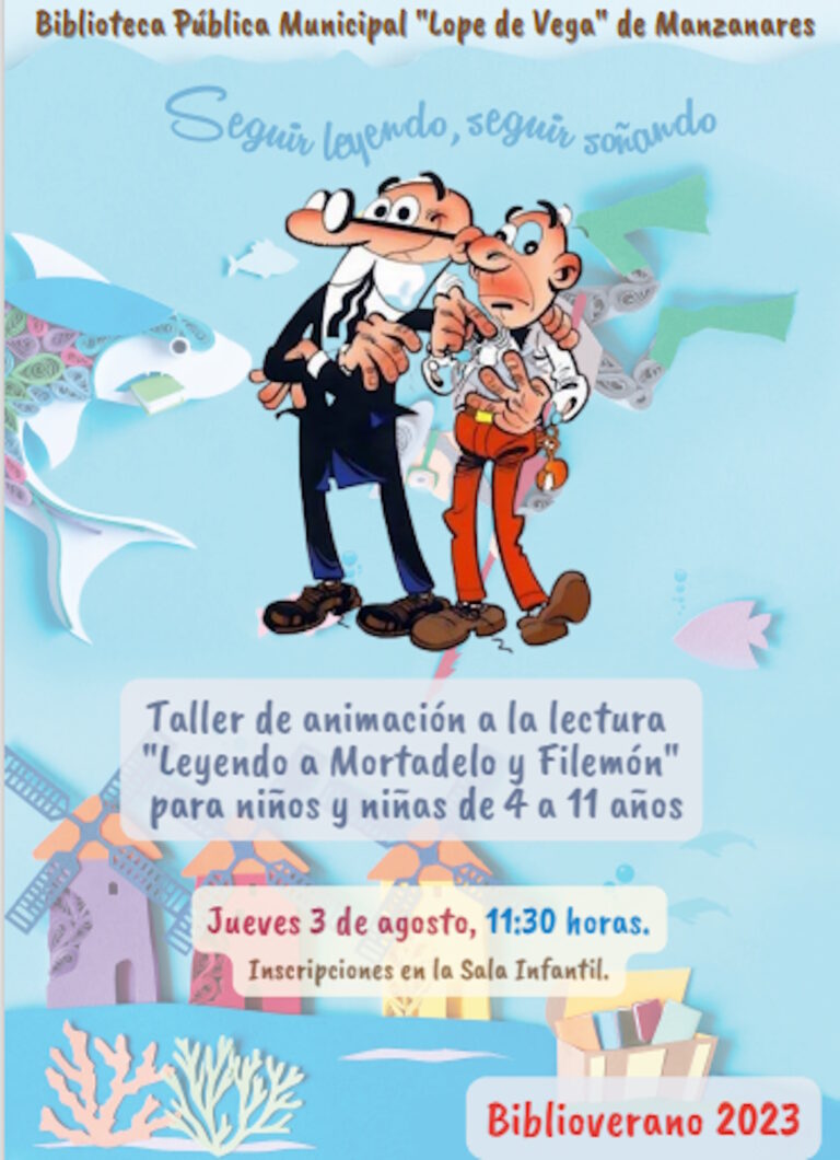 Taller de animación a la lectura «Leyendo a Mortadelo y Filemón» para niños y niñas de 4 a 11 años en Manzanares