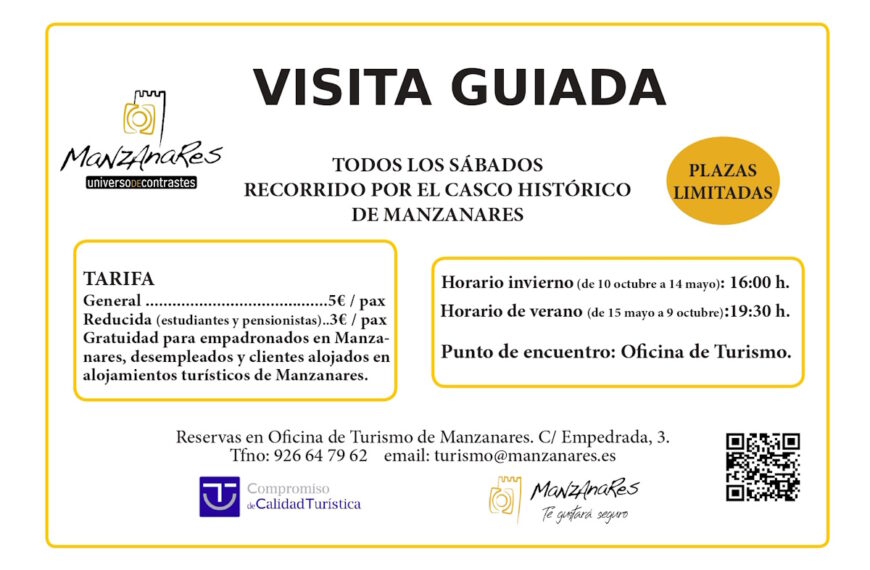 Las visitas guiadas gratuitas al casco histórico de Manzanares se mantendrán «con carácter definitivo»