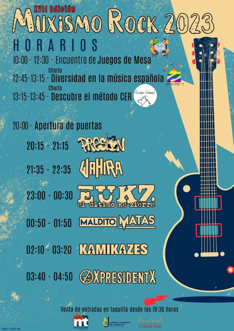 Presentado el cartel  del Festival Muxismo Rock 2023 que este 30 de septiembre se celebrará en el CERE de Miguelturra