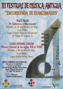 3º  Festival de Música Antigua ‘Encomienda de Manzanares’ con dos citas  el 30 de septiembre y el 7 de octubre