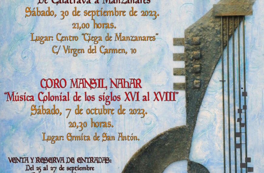 3º Festival de Música Antigua ‘Encomienda de Manzanares’ con dos citas el 30 de septiembre y el 7 de octubre