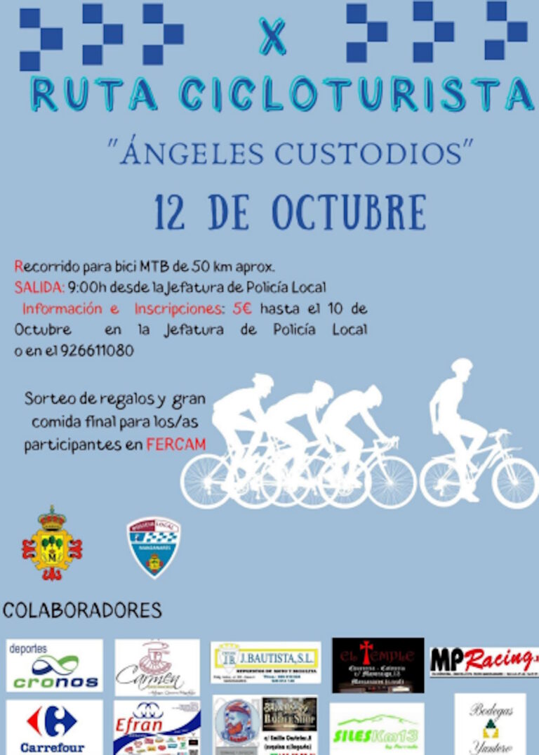 X Ruta cicloturista «Ángeles custodios» el 12 de octubre en Manzanares inscripciones hasta el 10 de octubre