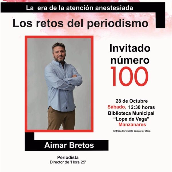 Inicia el 16º curso de la Escuela de Ciudadanía en Manzanares con la conferencia «Los retos del periodismo en la era de la atención anestesiada»