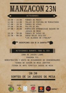 Manzacon II: Casa de la Juventud Manzanares acoge el encuentro de juegos de mesa y mucho más este sábado