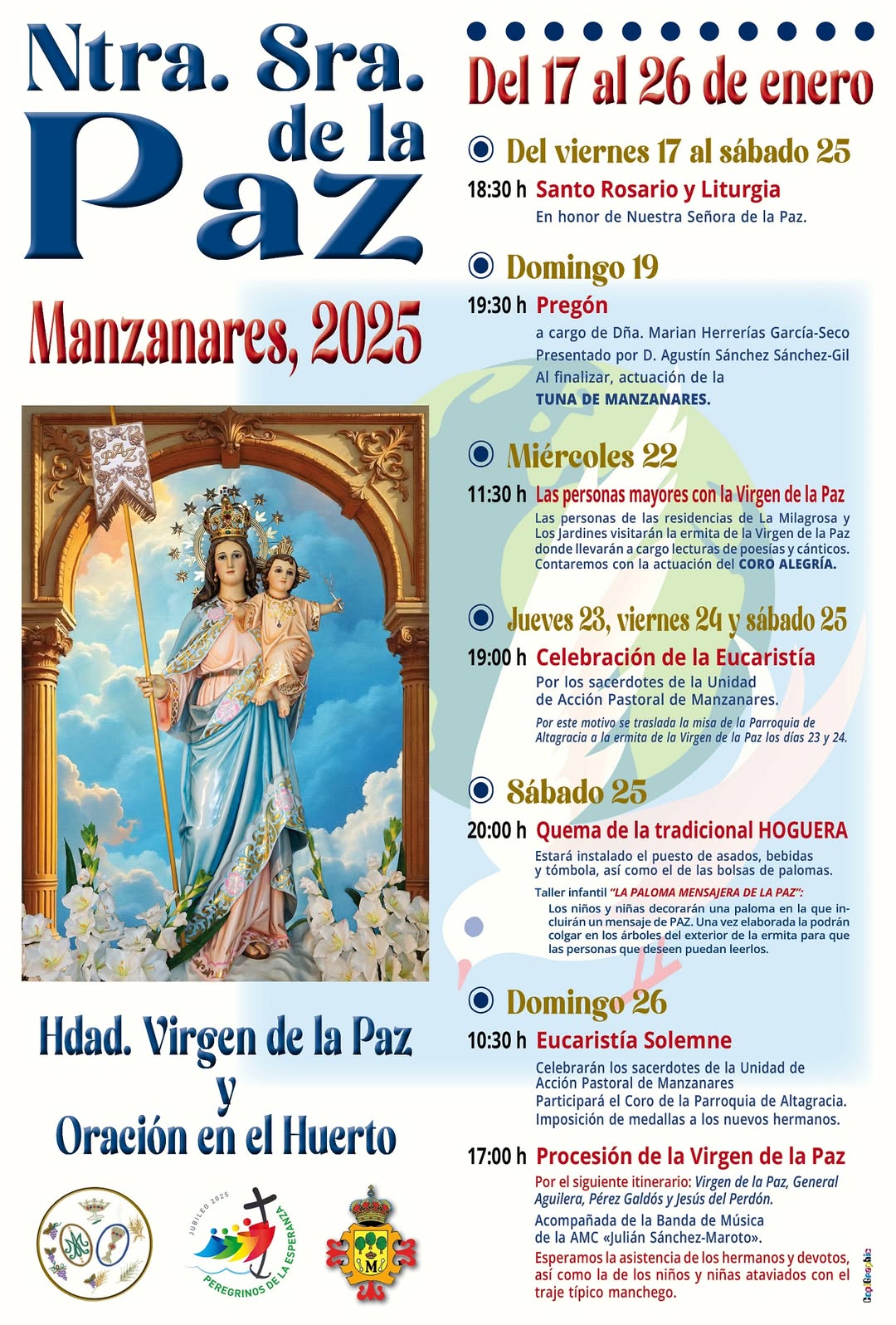 «Marian Herrerías Anunciada como Pregonera de las Fiestas en Honor a la Virgen de la Paz 2025: La Hoguera y la Procesión se Celebrarán el 25 y 26 de Enero Respectivamente».