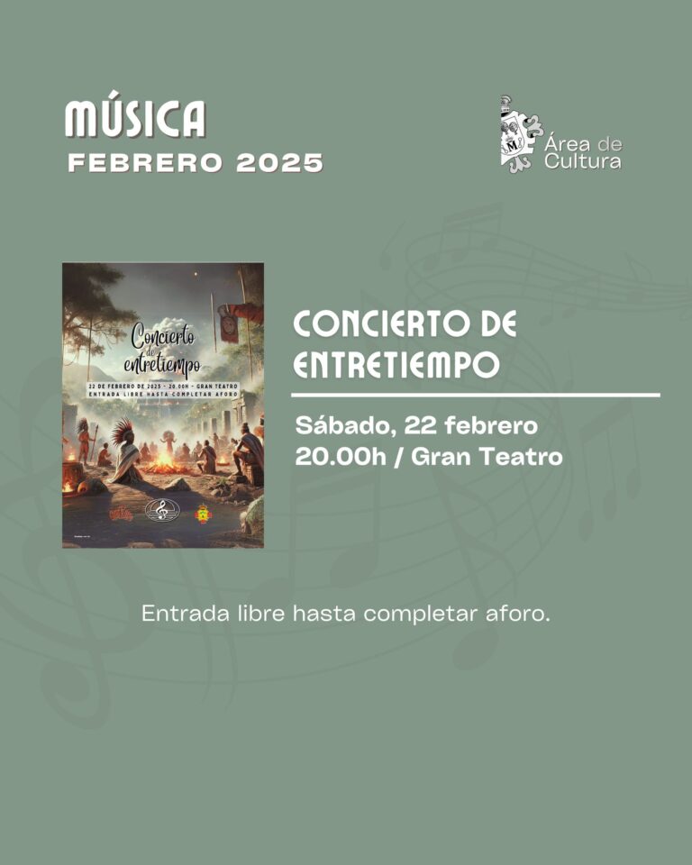 Gran Concierto de EntreTiempo por la Banda de Música AMC de Manzanares en el Gran Teatro: Acceso Libre hasta Completar Aforo, 22 de Febrero