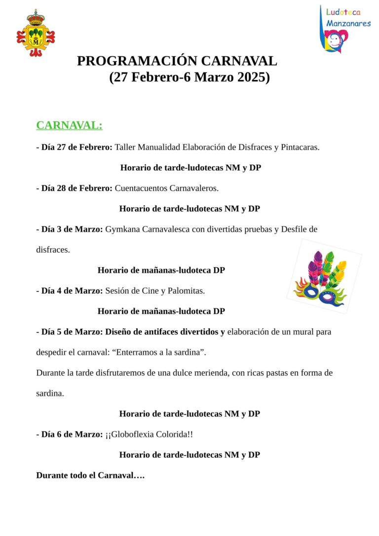 Reserva tus Espacios para Carnaval y Semana Santa a través de WhatsApp a partir del Martes 18 en la Ludoteca